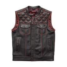 Men&#39;s Motorcycle Cowhide Leather Biker Vest MCJ Apparel Sinister by Firs... - £192.30 GBP