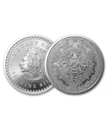 1oz Aztec Calendar BU 999 Silver Cuauhtémoc Coin Round Warrior King Eagl... - £37.73 GBP