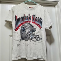 Vintage 1995 Dallas Cowboys America&#39;s Team Graphic Helmet T-Shirt Gray Mens M - $48.47