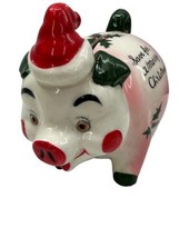 Vintage Kreiss Christmas Santa Hat Piggy Bank Japan “Save For A Merry Christmas&quot; - £24.10 GBP