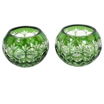 Dynasty Godinger Green Votive Candle Holder Set Candleholder Crystal Hun... - £26.32 GBP