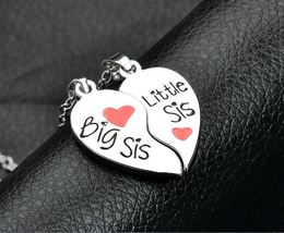 [Jewelry] Big Little Sister Heart Silver Necklace for Best Friend/Best Sister - £7.98 GBP