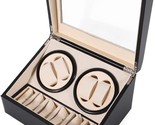 Watch Winder Display Box, 4 6 Automatic Rotation Leather Wood Watch Winder - $104.97