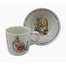 Wedgwood Peter Rabbit Mug Cereal Bowl Set Beatrix Potter Porcelain England - £19.55 GBP