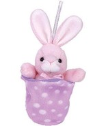 Ty Basket Beanie Petey The Bunny Rabbit With Hanging Hoop NEW - $156.42 MXN