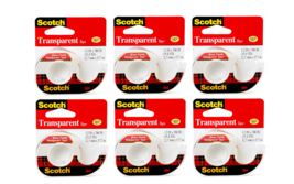 Scotch Transparent Tape with Dispenser, 1/2 Inch x 700 Inches 6 Pack - £22.70 GBP