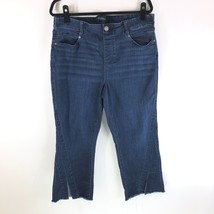 Liverpool Jeans Straight Leg Raw Slit Hem High Waisted Blue Plus Size 16W - £18.99 GBP