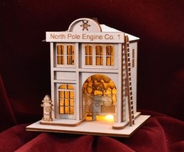 Ginger Cottages North Pole Engine Co. #1 Firehouse Christmas Ornament GC120 - £15.88 GBP