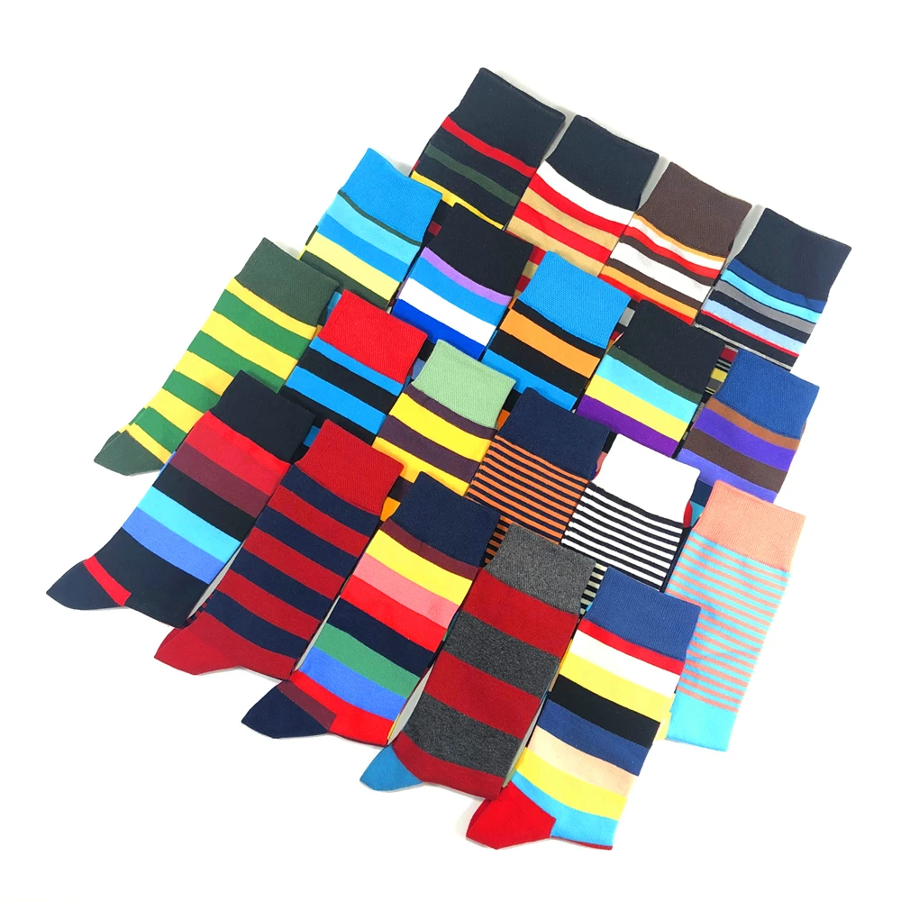 Sporting Men&#39;s Socks New High Quality Brand ClAic Striped Socks Combed cotton Co - £34.06 GBP