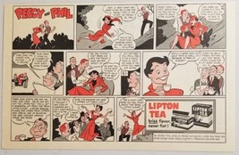 1950 Print Ad Lipton Tea Peggy and Phil Cartoon Comic  - £7.72 GBP