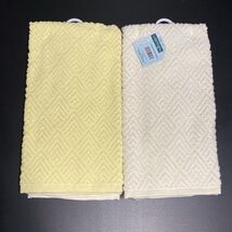 LOT of 4 Kitchen or Bath Hand Dish Towels Yellow Textured Thick &amp; Soft S... - $17.79