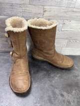 Ugg Australia Boots Women 6M Kona Shoes Brown Leather Shearling Pull On ... - $27.54