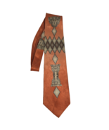 Bruno Conte pink peach Multicolor Tie Handmade 100% Silk Geometric - $33.34 CAD