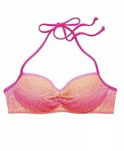 Victoria’s Secret Pink Ombre Lace The Getaway Halter Bikini Underwire To... - £15.51 GBP
