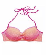 Victoria’s Secret Pink Ombre Lace The Getaway Halter Bikini Underwire To... - £15.53 GBP