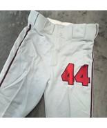 Baseball Pants Number 44 Gray Red Striped Youth Medium Vintage Braves Te... - $50.00