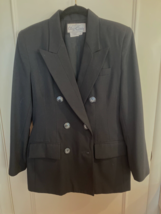 Vtg BLACK 1990’s Oleg Cassini 3 PIECE Pant Skirt Blazer Suit Set Size 6 Office - £151.80 GBP