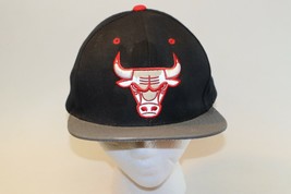 Mitchell &amp; Ness Chicago Bulls Hat Cap Snap Back Adjustable Black Gray Original - £11.67 GBP