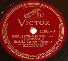 12&quot; Adrian Boult BBC SO 78 MENDELSSOHN Fingal&#39;s Cave Overture In 2 Parts... - £5.44 GBP
