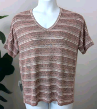 Calvin Klein Jeans Striped V-Neck Knit Top Women's  Size Medium Stretch ... - $16.82