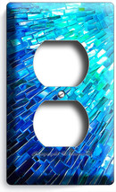 BLUE PEARL MOSAIC GLASS TILE DESIGN OUTLET WALL PLATE NEW KITCHEN BATHRO... - $191.83 MXN
