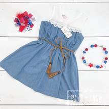 Americana girls chambray dress - $26.00
