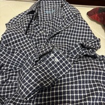 Tasso Elba Mens Button Front Dress Shirt blue Checks size 15 15.5 - $13.73 CAD