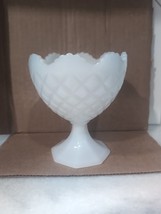 Vintage Milk Glass Compote #12, Cleveland Glassware, Elegant White Glass Bowl - £11.65 GBP