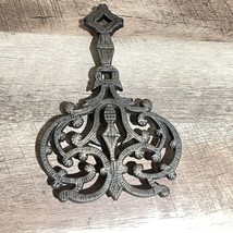 Vintage Wilton Black Ornate Cast Iron Trivet Wall hanging 6” Wide And 9” Long - £11.67 GBP