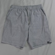 Glyder Medium x 8&quot; Gray Check Print Pockets Athletic Mens Drawstring Shorts - $19.99