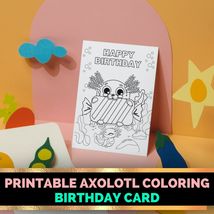Printable Axolotl happy birthday card / Color in a birthday card  - £1.09 GBP