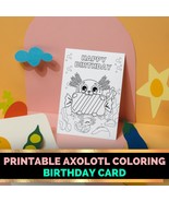 Printable Axolotl happy birthday card / Color in a birthday card  - $27.16 MXN