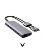 Hyper - HyperDrive Viper 10-in-2 USB-C Type-C Hub Dock HD392- SPACE GRAY - $46.84 CAD