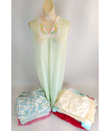 Vintage 1970s Ladies Sleepwear Chemise Nightgown Robe 2pc Pajamas Set Sl... - $3,763.16 MXN