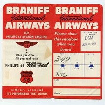 Braniff International Airways Ticket Jacket &amp; Tickets &amp; Reconfirm Reminder 1959 - £22.02 GBP
