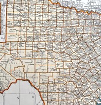 Texas North America Map 1935 United States 14 x 11&quot; Southwest LGAD99 - £39.30 GBP