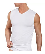 3 Singlets V-Neck Men&#39;s Sleeveless Rower Navigare Stretch Cotton - $30.95