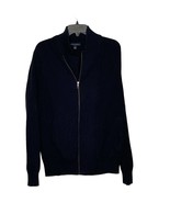 Banana Republic Full Zip Sweater Jacket Size Large Womens 100% Cotton Navy - $29.69