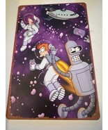 Futurama Space Metal Sign Fry Bender Leela Wall Art for Game Room Bar - $19.30