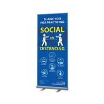 Social Distancing Retractable Banner (English / French) - £59.07 GBP