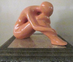 1978 Mid-Century JARU Peach Color &quot;Nude Female&quot; Original Ceramic Sculptu... - £195.94 GBP