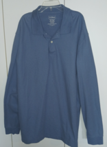 L.L. BEAN MEN'S LS BLUE KNIT PULLOVER TRADITIONAL FIT POLO SHIRT-XXL REG... - $14.99