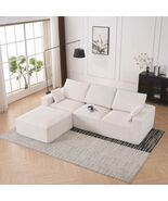 Modular L-Shape Sectional Sofa w/ USB Charger, Wide Seat &amp; Petal Arms - $16,319.34 MXN