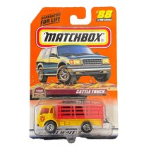 Matchbox 1998 Farm Series 18 Yellow &amp; Red Cattle Truck Die Cast - £8.96 GBP