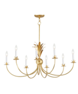 Visual Comfort STYLE Grammercy XL Gilded Candle Chandelier Chippendale C... - £461.36 GBP