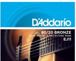 D&#39;Addario EJ11 Light Acoustic Guitar Strings 80/20 Bronze 12-53 - $15.99
