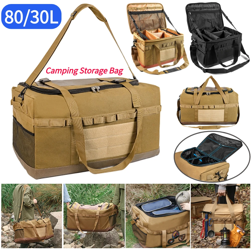 80L Outdoor Camping Storage Bags Large Capacity Hiking Camp Tools Handbags - £98.31 GBP+