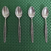 4 Interpur JARDINERA Teaspoons Floral Japan Flatware Flowers Daisies Sta... - $19.99