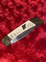 200th Anniversary American Brass Eagle Locking Pocket Knife 7.5&quot; Stainle... - £11.92 GBP