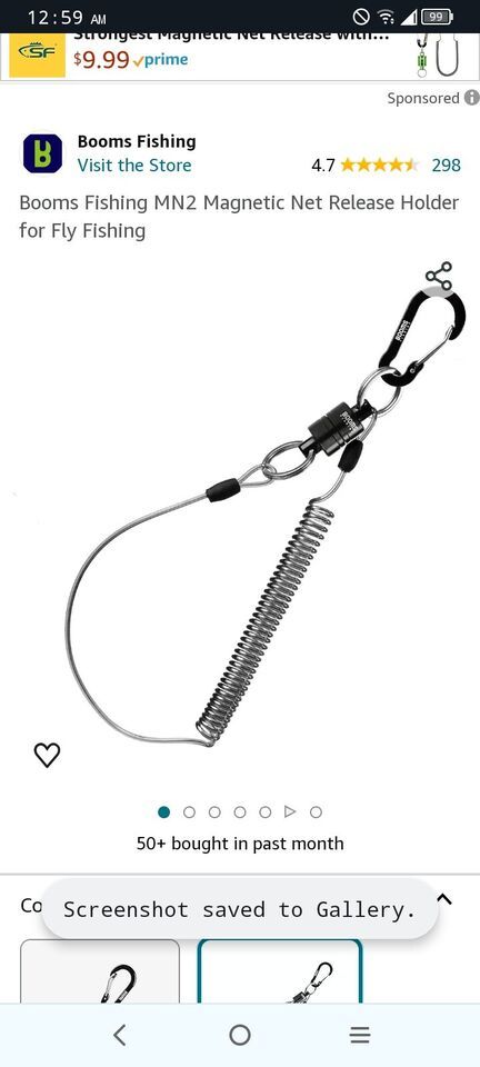 Booms Fishing MN2 Magnetic Net Release Holder for Fly Fishing ,    9148 - $14.09